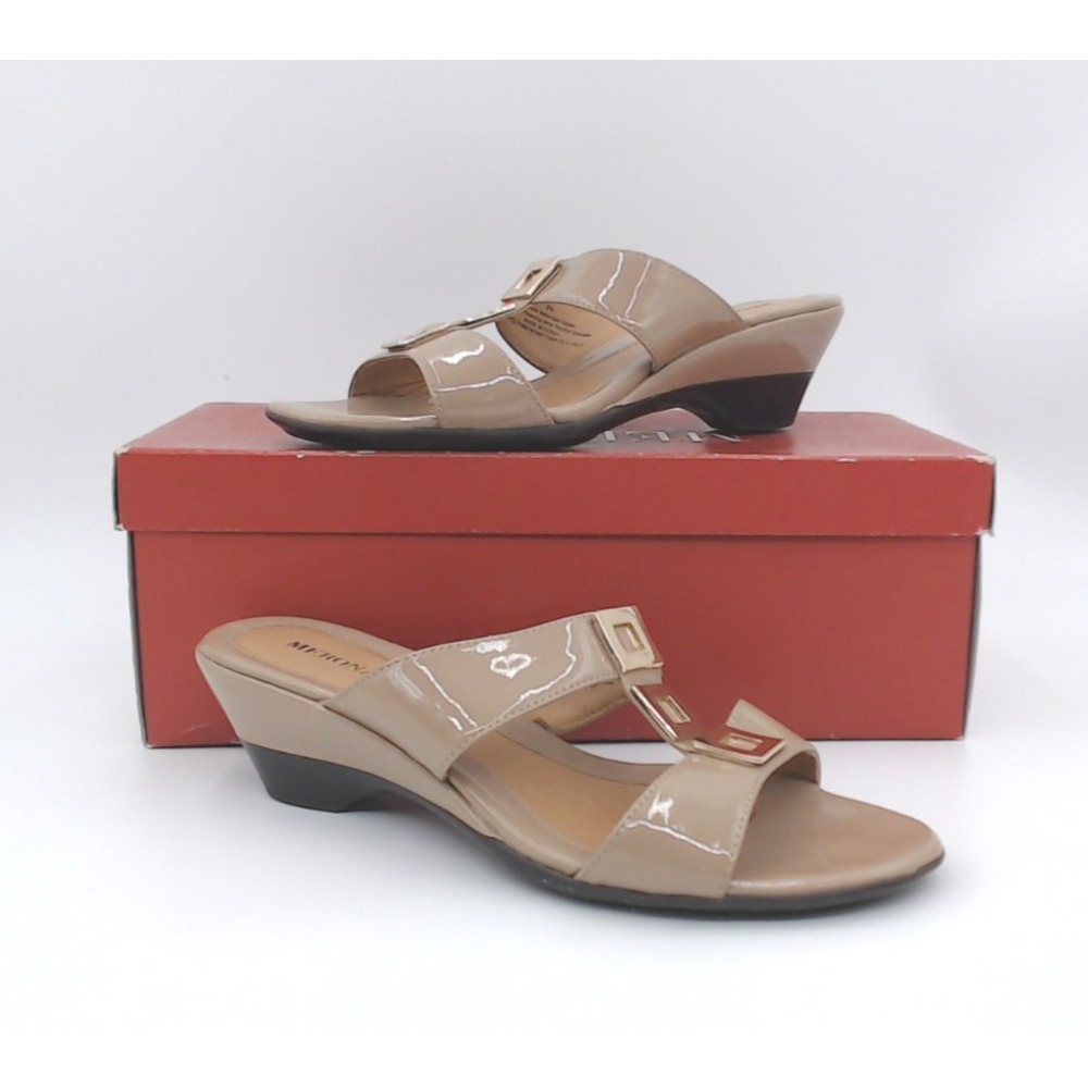 Merona Elvina Sand Slip on Block Heel Womens Open Toe Shoe 8.5 US W/ Box (S18)